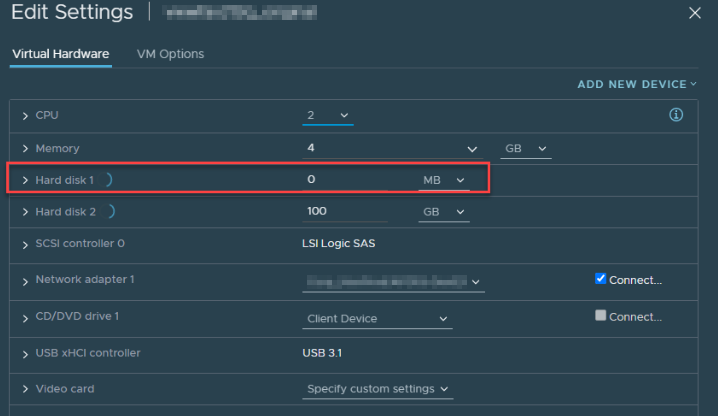 VMに欠落ディスクまたはゼロ化されたディスクが表示される