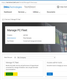 [Manage]ボタンのクリック