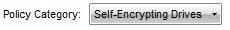 정책 범주가 Self-Encrypting Drives로 설정됨
