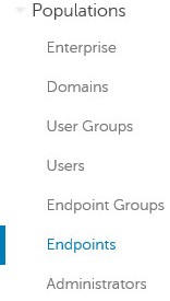 Пункты меню «Populations and Endpoints»