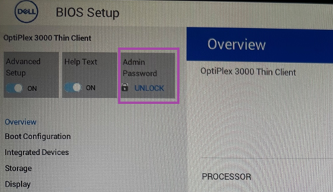 Admin Password UNLOCK