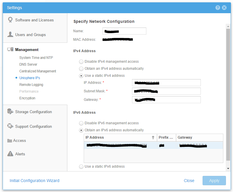 Administrasjon-Unisphere IP-er