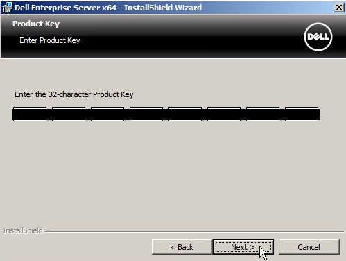 Installer product key field