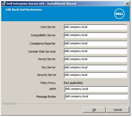 Schermata Modifica nomi host