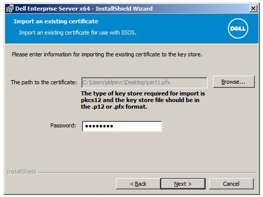 Befintlig process för import av certifikat