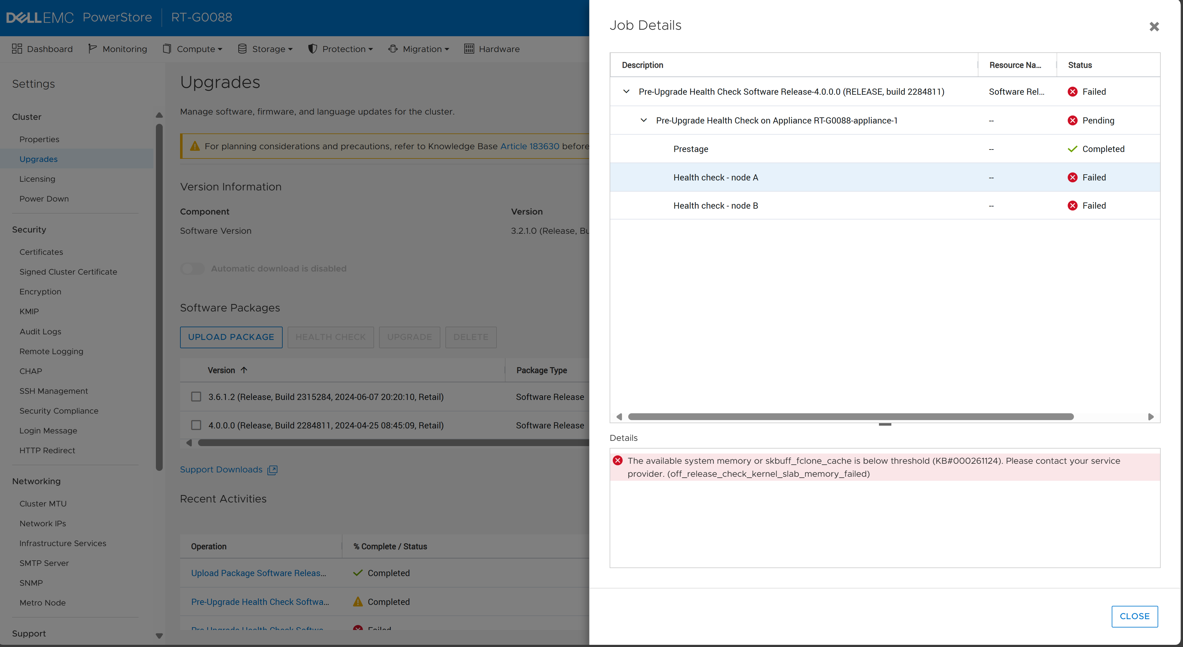 off release check kernel slab memory PUHC check failed