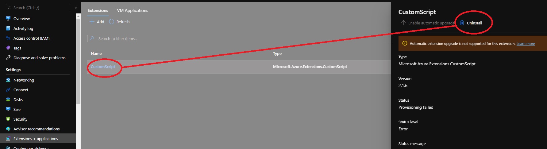 Odinstalace CustomScriptu
