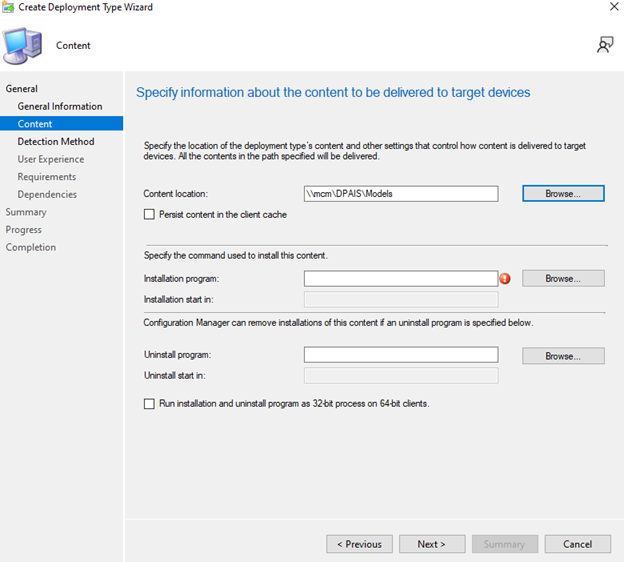 Posizione del contenuto