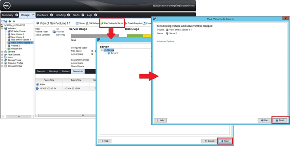 Mapuj wolumen na serwer