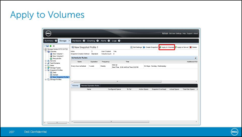 Stosowanie profilu migawki do woluminów