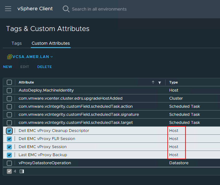 Dell vProxy Attributes with wrong type