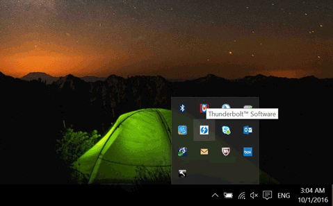 Thunderbolt settings in Windows