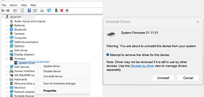Uninstall the device