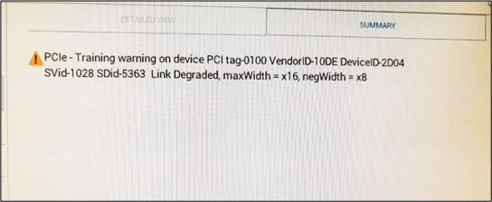 PCIe- Training warning on device