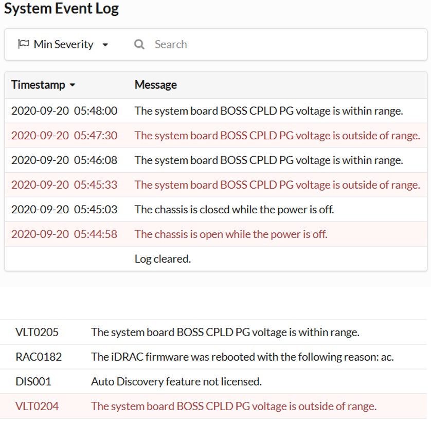BOSS CPLD PG Voltage error