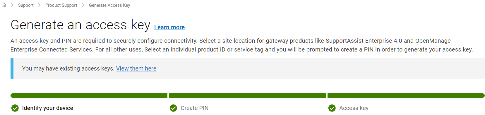 Olemassa olevat avaimet