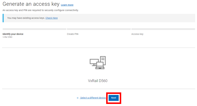 Pagina Generate Access Key