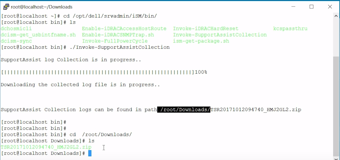 Command line examples showing going into folder and running the invoke command