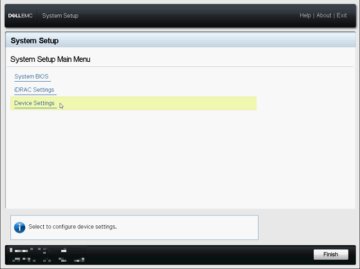 System Setup Main Menu