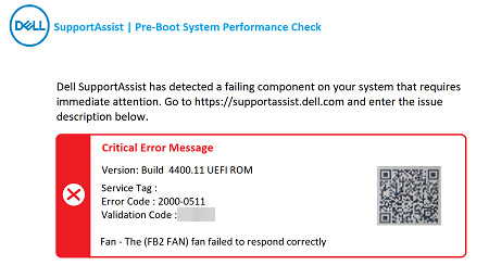 The fan failed to respond correctly (Fan doğru şekilde yanıt vermiyor)