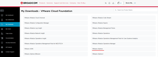 Screenshot of product search box