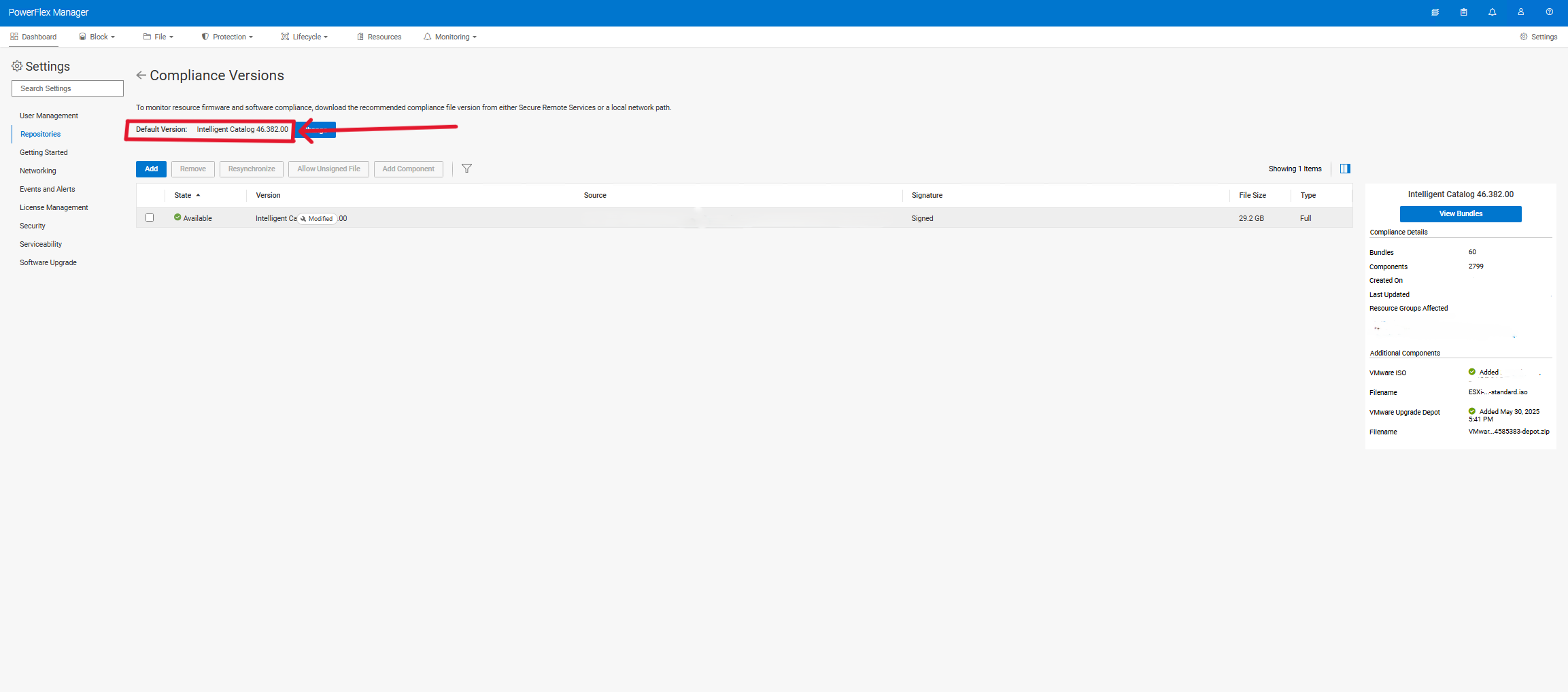 Default Version Value&nbsp;