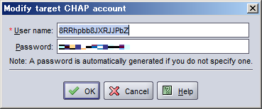 Modify target CHAP account