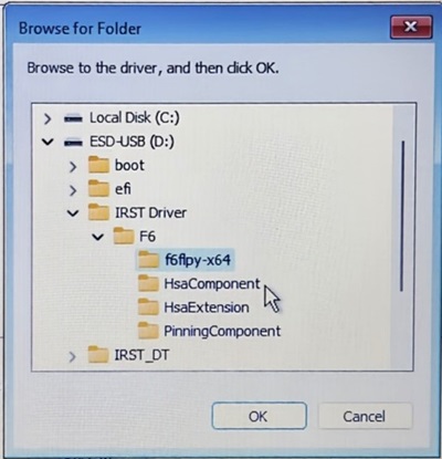 Виберіть папку f6flpy-x64