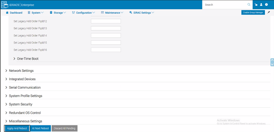 klik på Anvend og genstart.