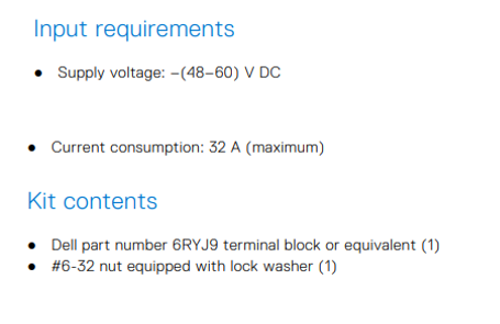 input requirements
