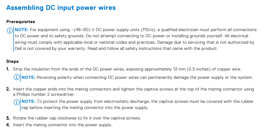 assembling DV input power wire