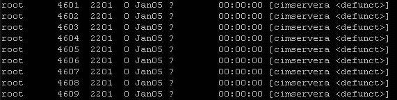 result of defunct command
