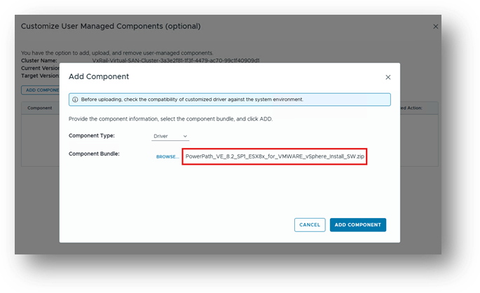 Tilføj komponent under opgraderingsworkflow