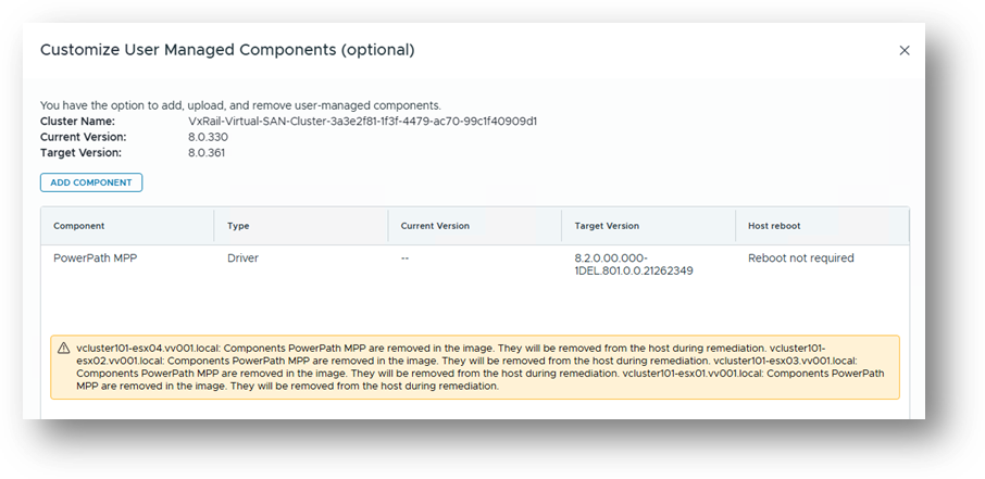 Componente con gestione temporanea per immagine singola