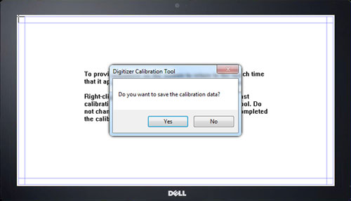 Ventana emergente Guardar datos de calibración