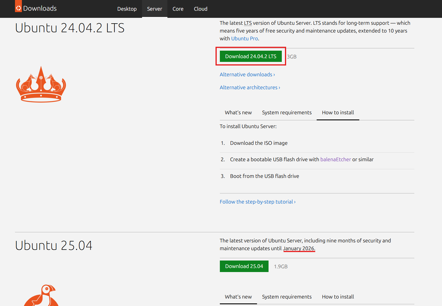 Download Ubuntu Server