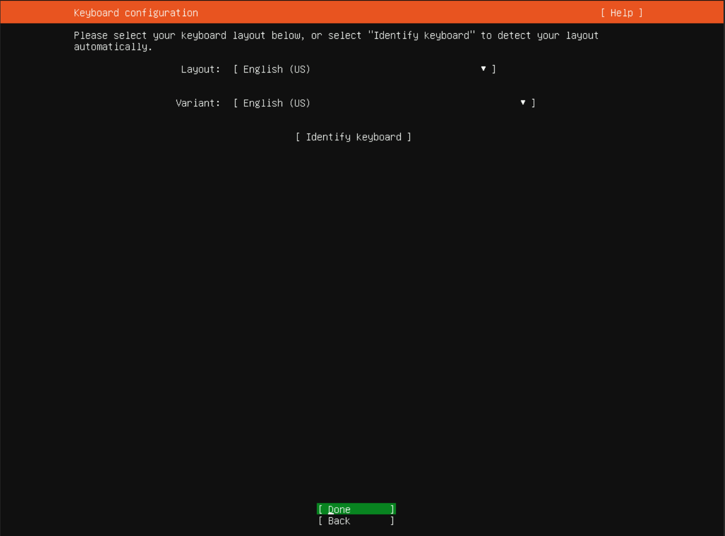 Keyboard Layout selection