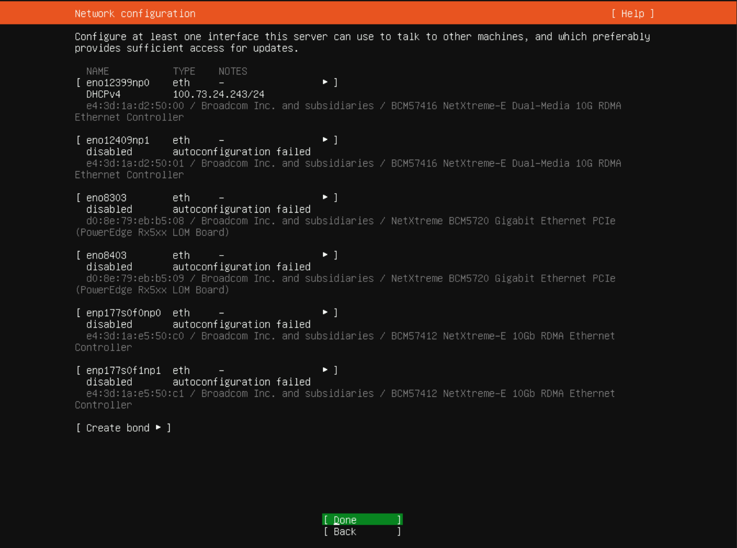 Network auto configuration