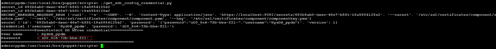 get_sdr_config_credential.py 的 CLI 輸出範例