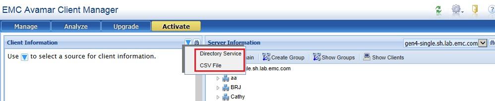 Avamar Client Manager