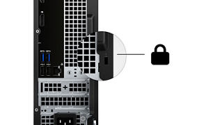 Kensington or Noble security lock slot on Vostro 3030s desktop on the back panel