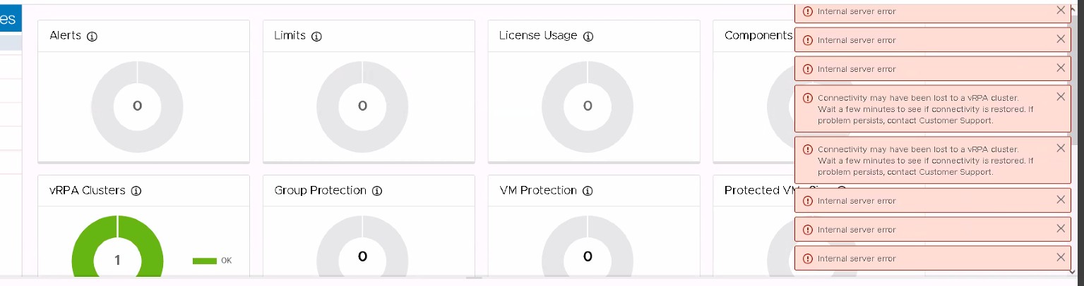 RecoverPoint for VMs：UI 在 DSA-2026-079 升級或補救後顯示錯誤 | Dell 香港