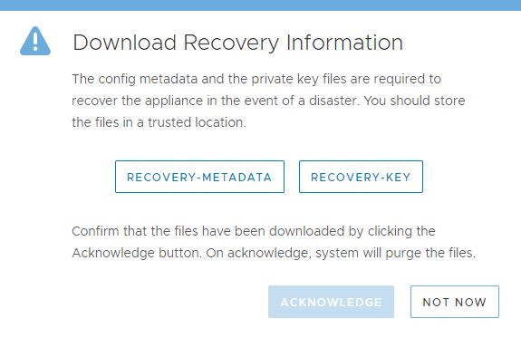 Download recovery information