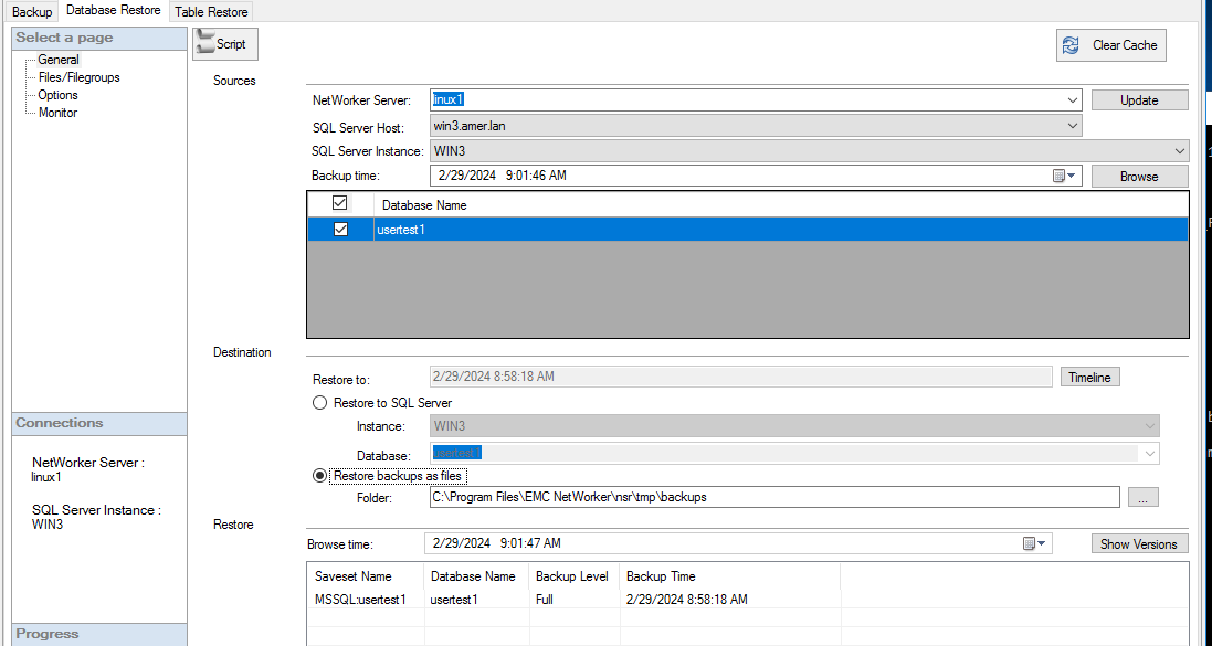 Database Restore-General