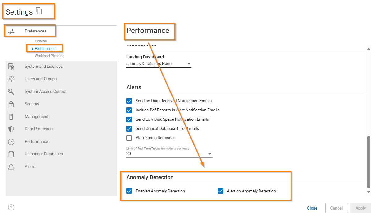 Anomaly detection enabled