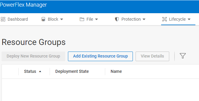 Adicionar grupo de recursos existente
