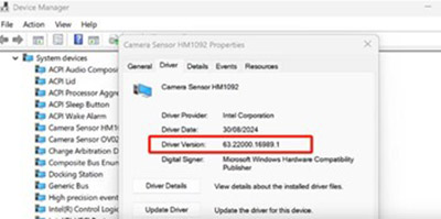 Pilote dans le Gestionnaire de périphériques