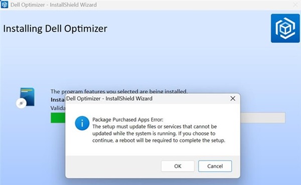 Screenshot dell'installazione di Dell Optimizer
