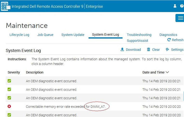 idrac faulty NVDIMM slot