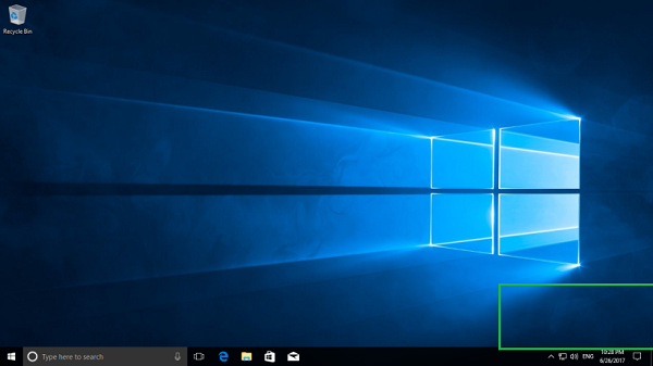 テスト モード メッセージが表示されていない